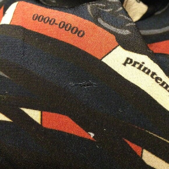 Rokh Womens Scarf Frill Dress Size 8 Silk Button Front Long Balloon Sleeve - Picture 8 of 8